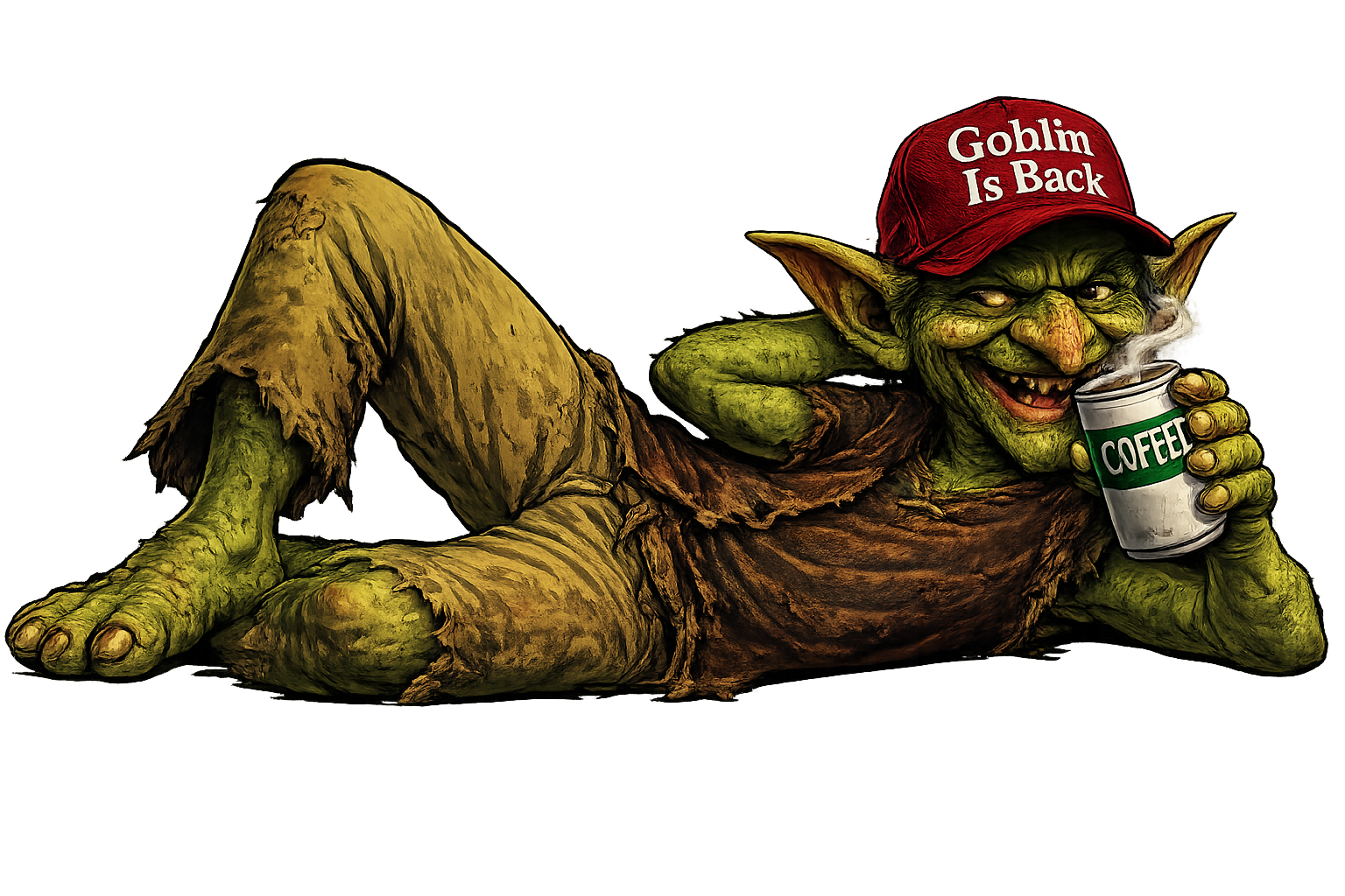 Banda laying on his side and smiling.